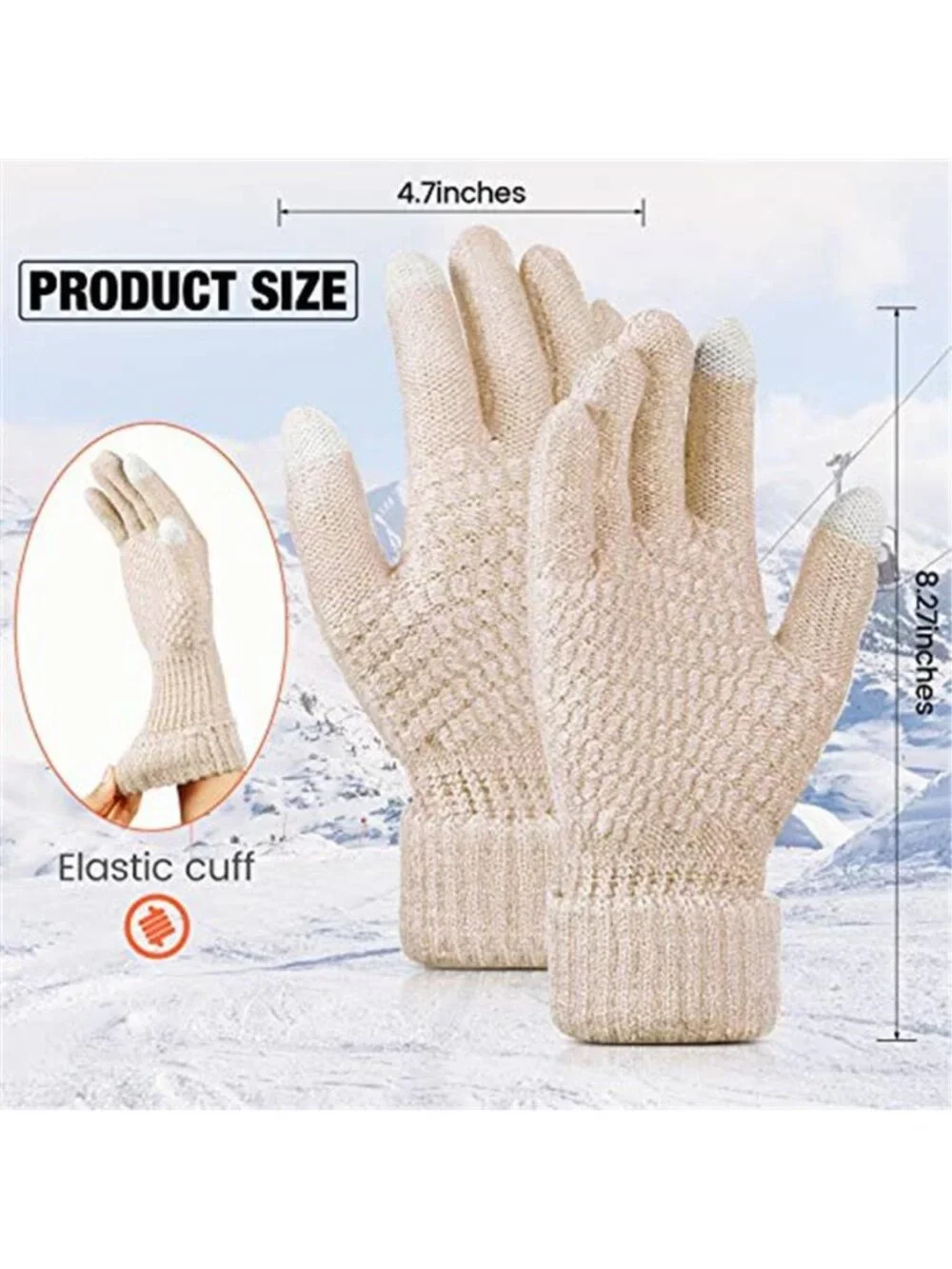 Fleece Touchscreen Gloves Women Winter Warm Texting Gloves 2 Pair Chenille Set